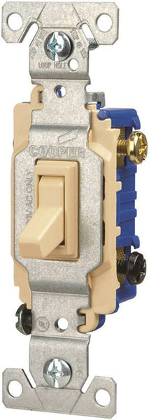 Eaton Wiring Devices C1303-7LTV-L Toggle Switch, 15 A, 120 V, Polycarbonate Housing Material, Ivory