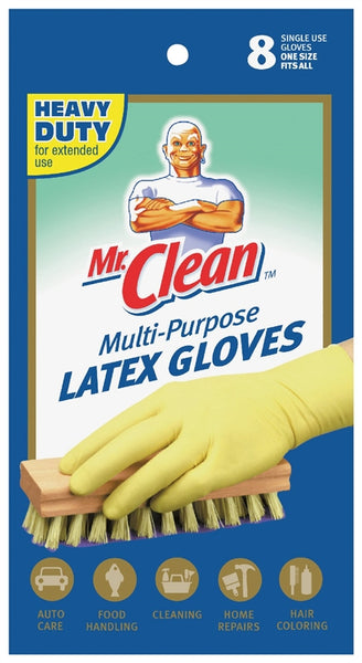 SPONTEX 76191 Seamless Disposable Gloves, One-Size, Latex, Powdered, Opaque Cream