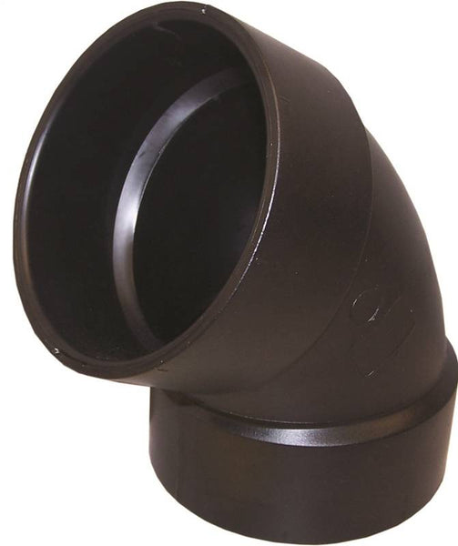 Thrifco Plumbing 6792604 1/6 Bend Pipe Elbow, 4 in, Hub, 60 deg Angle, ABS, Black