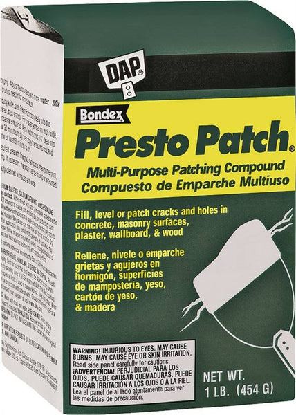 DAP Presto Patch 58505 Patching Compound, White, 4 lb Bag