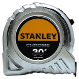 STANLEY STHT30160W Tape Measure, 30 ft L Blade, 1 in W Blade, Chrome Case