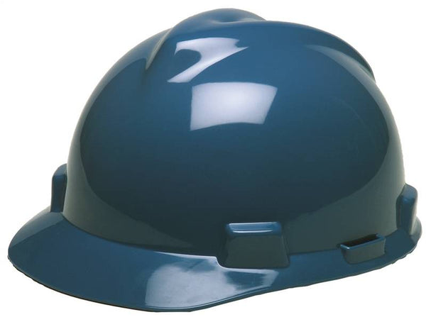 MSA SWX00307/475359 Hard Hat, 4-Point Textile Suspension, HDPE Shell, Blue, Class: E