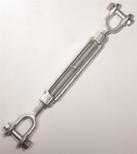 BARON 19-5/8X6 Turnbuckle, 3500 lb Working Load, 5/8 in Thread, Jaw, Jaw, 6 in L Take-Up, Galvanized Steel