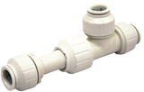 John Guest 1/2TKP Pipe Tee, 1/2 in, Push-Fit, Polyethylene, White, 80 to 160 psi Pressure