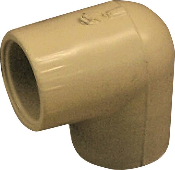 NIBCO T00100D Pipe Elbow, 1/2 in, Female x Solvent Weld, 90 deg Angle, CPVC, 40 Schedule, 140 psi Pressure