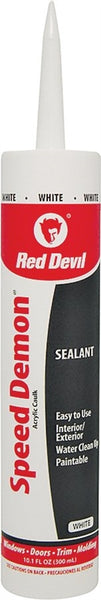 Red Devil SPEED DEMON 0736 General-Purpose Acrylic Caulk, White, 40 to 90 deg F, 10.1 fl-oz Cartridge