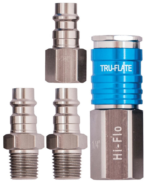 Tru-Flate HI FLO 13-903 Coupler and Plug Kit, 1/4 in