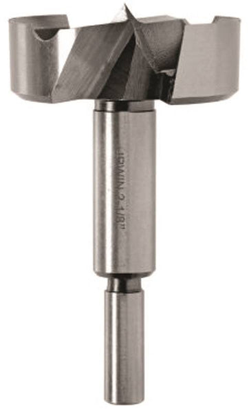 IRWIN 1966939/42934 Forstner Bit, 2-1/8 in Dia, 3-1/2 in OAL, 1-Flute, 3/8 in Dia Shank, Reduced Shank