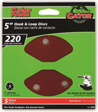 Gator 3781 Sanding Disc, 5 in Dia, 220 Grit, Extra Fine, Aluminum Oxide Abrasive, Vented