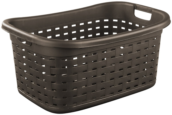 Sterilite 12756P06 Weave Laundry Basket, Plastic, Espresso, 26 in L x 18-3/8 in W x 12-1/2 in H Outside