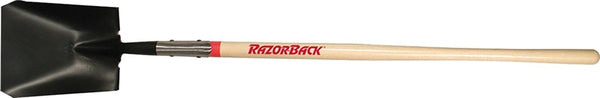 RAZOR-BACK 44124 Handled Transfer Shovel with Tab Socket, 9-1/2 in W Blade, Steel Blade, Wood Handle, Straight Handle