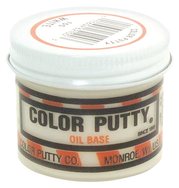 COLOR PUTTY 100 Wood Filler, Color Putty, Mild, White, 3.68 oz Jar