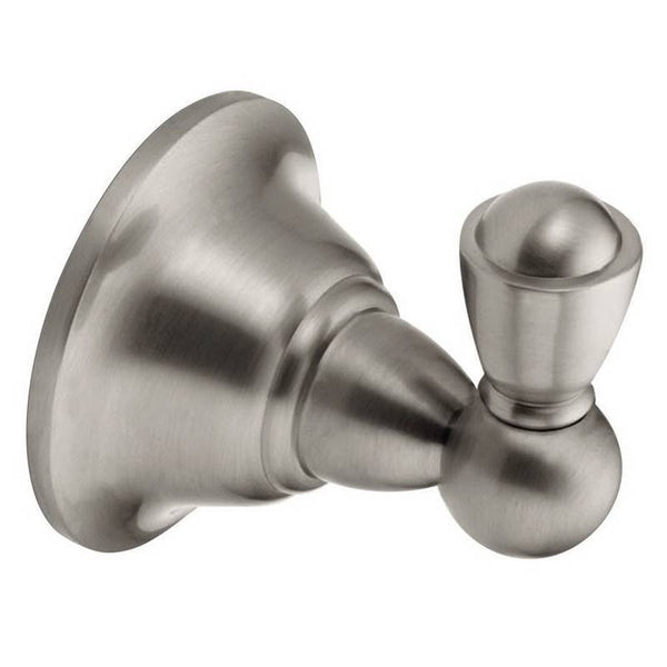 Moen Sage Series DN6803BN Robe Hook, 30 lb, 1-Hook, Zinc, Brushed Nickel, Wall Mounting