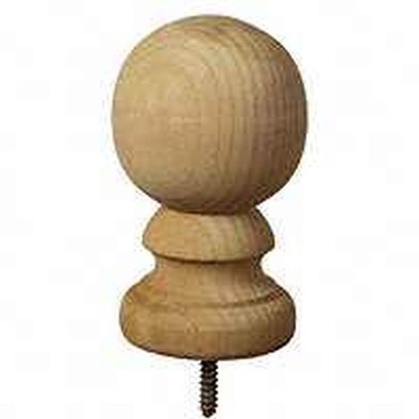 UFP 106088 Post Top, 5-1/4 in H, Colonial Ball, Pine, White