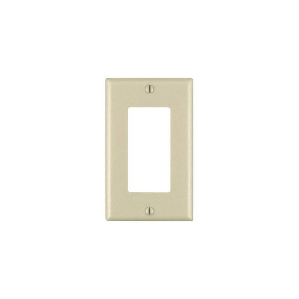 Decora 80401-I Wallplate, 4-1/2 in L, 2-3/4 in W, 1 -Gang, Thermoset Plastic, Ivory, Smooth