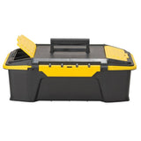 STANLEY Click 'n' Connect Series STST19950 Deep Tool Box, 20 lb, Plastic, Black/Yellow, 2-Compartment