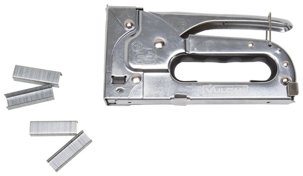 Vulcan RT-101C Staple Gun, 50 Staples/Row Magazine, Fine Wire Staples Staple, Stainless Steel Staple, Silver