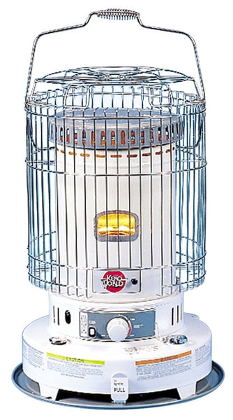 Kero World KW-24G Portable Heater, 1.9 gal Fuel Tank, Kerosene, 23800 Btu, 1000 sq-ft Heating Area, Gray