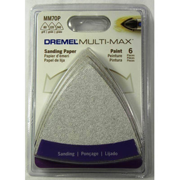 DREMEL MM70P Sanding Paper, 80/120/240 Grit, Coarse, Medium, Very Fine, Aluminum Oxide Abrasive, 3-1/4 in L