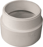 CANPLAS 192874 Pipe Adapter, 4 in, MNPT x Hub, PVC, White