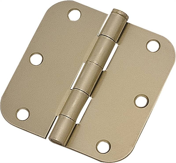 ProSource 20347US4 Door Hinge, Steel, Satin Brass, Loose Pin, 180 deg Range of Motion, Screw Mounting