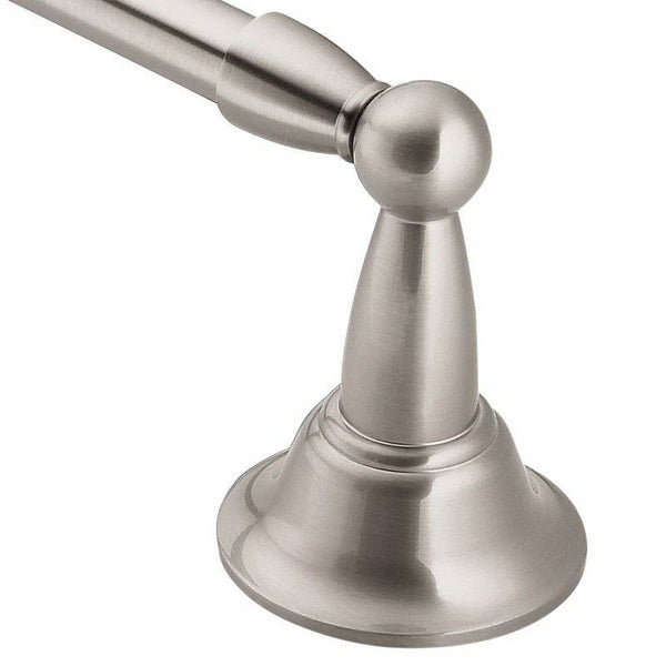 Moen DN6818BN Towel Bar, 18 in L Rod, Brass, Brushed Nickel, Surface Mounting