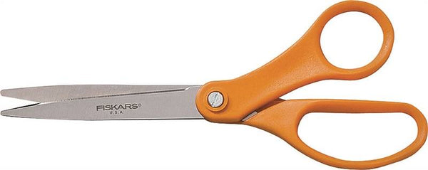 FISKARS 34527797 Premier Scissor, 8 in OAL, Stainless Steel Blade, Contour-Grip Handle, Orange Handle