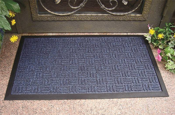 Simple Spaces 06ABSHE-11-3L Door Mat, 30 in L, 18 in W, Non-Woven Surface, Blue