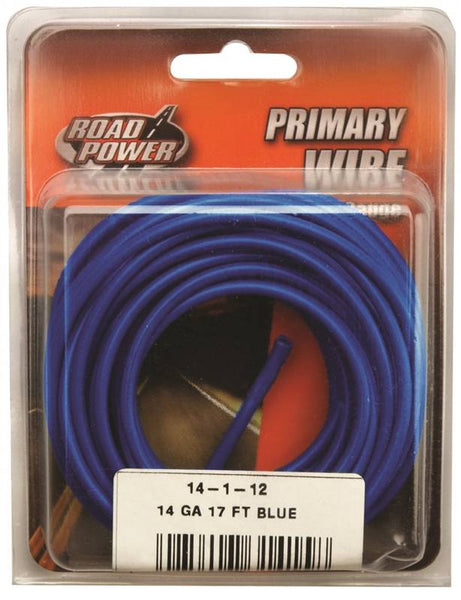 Road Power 55669433/14-1-12 Electrical Wire, 14 AWG Wire, 25/60 VAC/VDC, Copper Conductor, Blue Sheath
