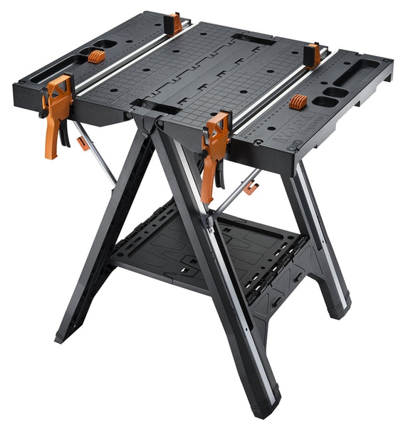 ROCKWELL WX051 Folding Work Table with Quick Clamps, 25 in OAW, 31 in OAH, 300 lb Capacity, Plastic Tabletop