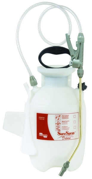 CHAPIN SureSpray 26010 Compression Sprayer, 1 gal Tank, Poly Tank, 34 in L Hose
