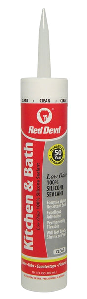 Red Devil 0887 Sealant, Clear, -60 to 400 deg F, 9 fl-oz Cartridge