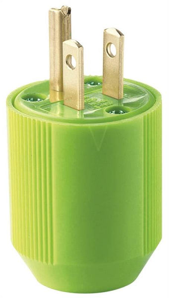 Eaton Wiring Devices BP3867-4GN Electrical Plug, 2 -Pole, 15 A, 125 V, NEMA: NEMA 5-15, Fluorescent Green