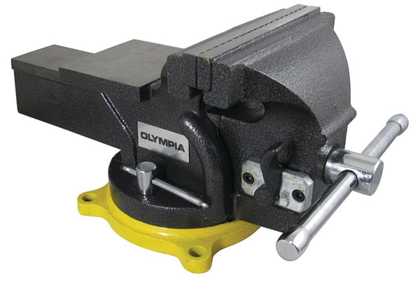 Olympia Tools 38-647 One Hand Operation Vise, 5-1/2 in Jaw Opening, 6 in W Jaw, 2-1/4 in D Throat