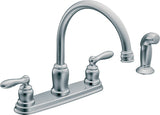 Moen Caldwell Series CA87888 Kitchen Faucet, 1.5 gpm, 2-Faucet Handle, Stainless Steel, Chrome Plated, Deck Mounting