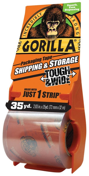 Gorilla 6045002 Packaging Tape, 35 yd L, 2.83 in W, Crystal Clear