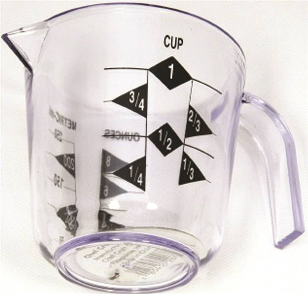 CHEF CRAFT 20789 Measuring Cup, Metric Graduation, Plastic, Clear