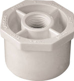 LASCO 438247BC Reducing Bushing, 2 x 1/2 in, Spigot x FNPT, PVC, White, SCH 40 Schedule