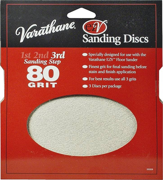 VARATHANE 203938 Sanding Disc, 7 in Dia, 80 Grit, Medium