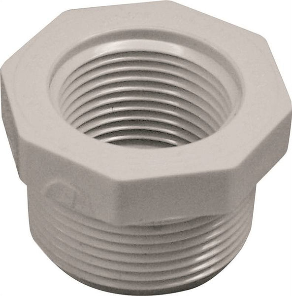 LASCO 439168BC Reducer Bushing, 1-1/4 x 1 in, MPT x FPT, PVC, SCH 40 Schedule