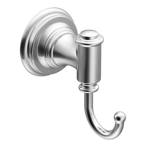 Moen Ellsworth Series DN9103CH Robe Hook, 30 lb, 1-Hook, Zinc, Chrome, Wall Mounting