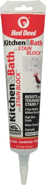 Red Devil DuraGuard 0755 Sealant, White, -20 to 180 deg F, 5.5 oz Squeeze Tube