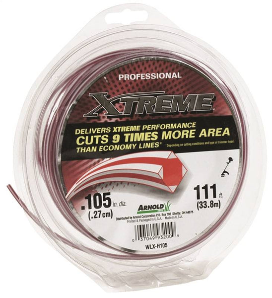 Arnold Xtreme Professional WLX-H105 Trimmer Line, 0.105 in Dia, 90 ft L, Monofilament