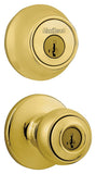 Kwikset 690P3CP6ALRCSK6 Knob Lockset, 3 Grade, Keyed Key, Polished Brass, 2-3/8 x 2-3/4 in Backset, K6 Keyway