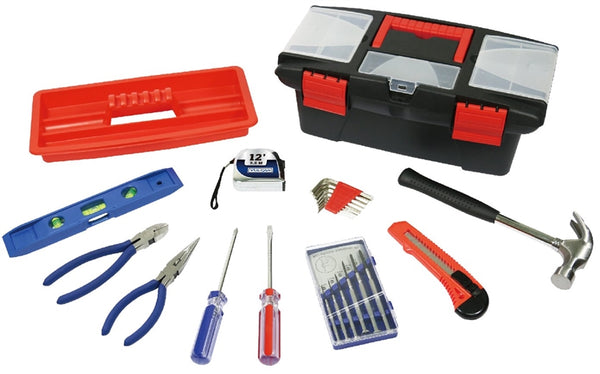 Vulcan 10557 Tool Set, 23-Piece, Tool box: Plastic, Tool box: Black and Red