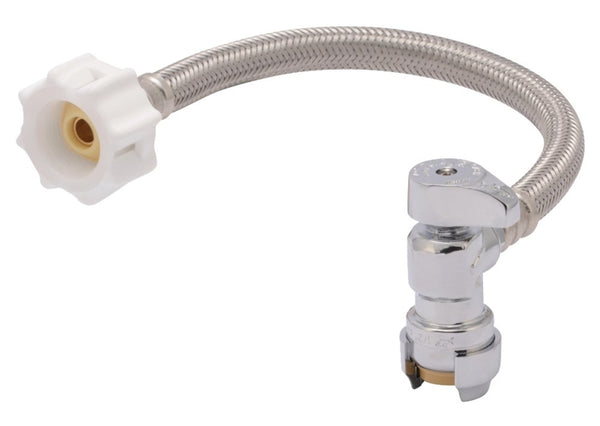 RELIANCE WORLDWIDE 24656Z Braided Toilet Connector, Flexible, 1/2 in Inlet, 7/8 in Outlet, Stainless Steel Tubing