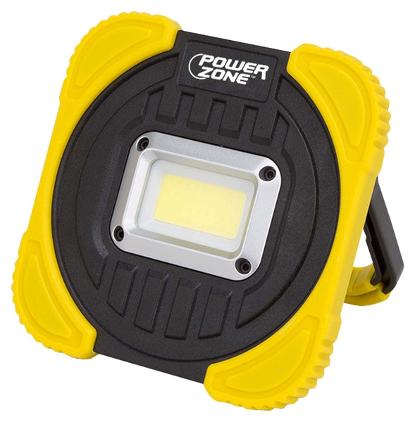 PowerZone 12241 COB Rechargeable Portable Work Light, 1-Lamp, LED Lamp, 1000 Lumens, Black with Yellow
