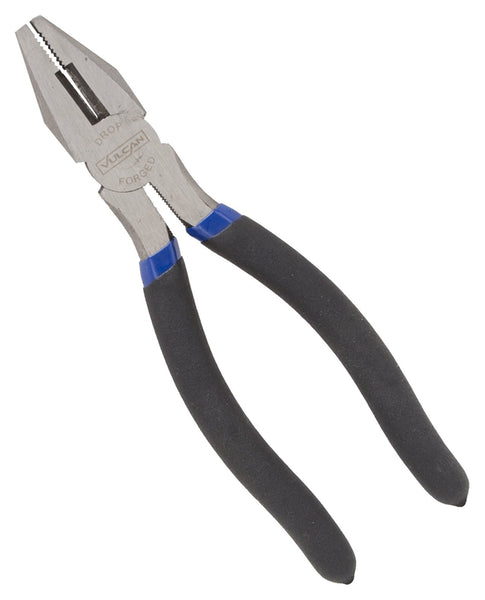 Vulcan PC918-21 Linesman Plier, 8 in OAL, 1.2 mm Cutting Capacity, 1-1/2 in Jaw Opening, Black/Blue Handle