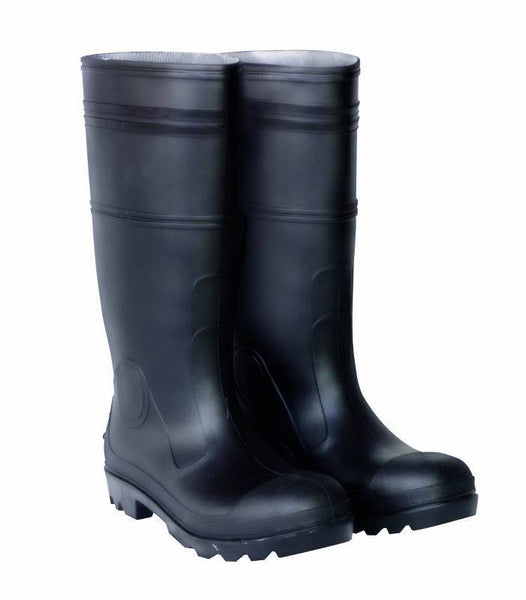 CLC R23009 Durable Economy Rain Boots, 9, Black, Slip-On Closure, PVC Upper
