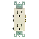 Leviton S04-T5325-00T Duplex Receptacle, 2 -Pole, 15 A, 125 V, Push-In, Side Wiring, NEMA: 5-15R, Light Almond